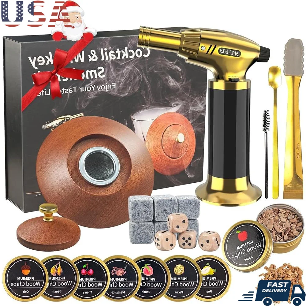 Cocktail Smoker Kit with Torch Whiskey Infuser Bourbon Old Fashioned Includes 8 Flavors Wood Chips Premium Tools Party Use
Cocktail Smoker Kit with Torch Whiskey Infuser Bourbon Old Fashioned Includes 8 Flavors Wood Chips Premium Tools Party Use