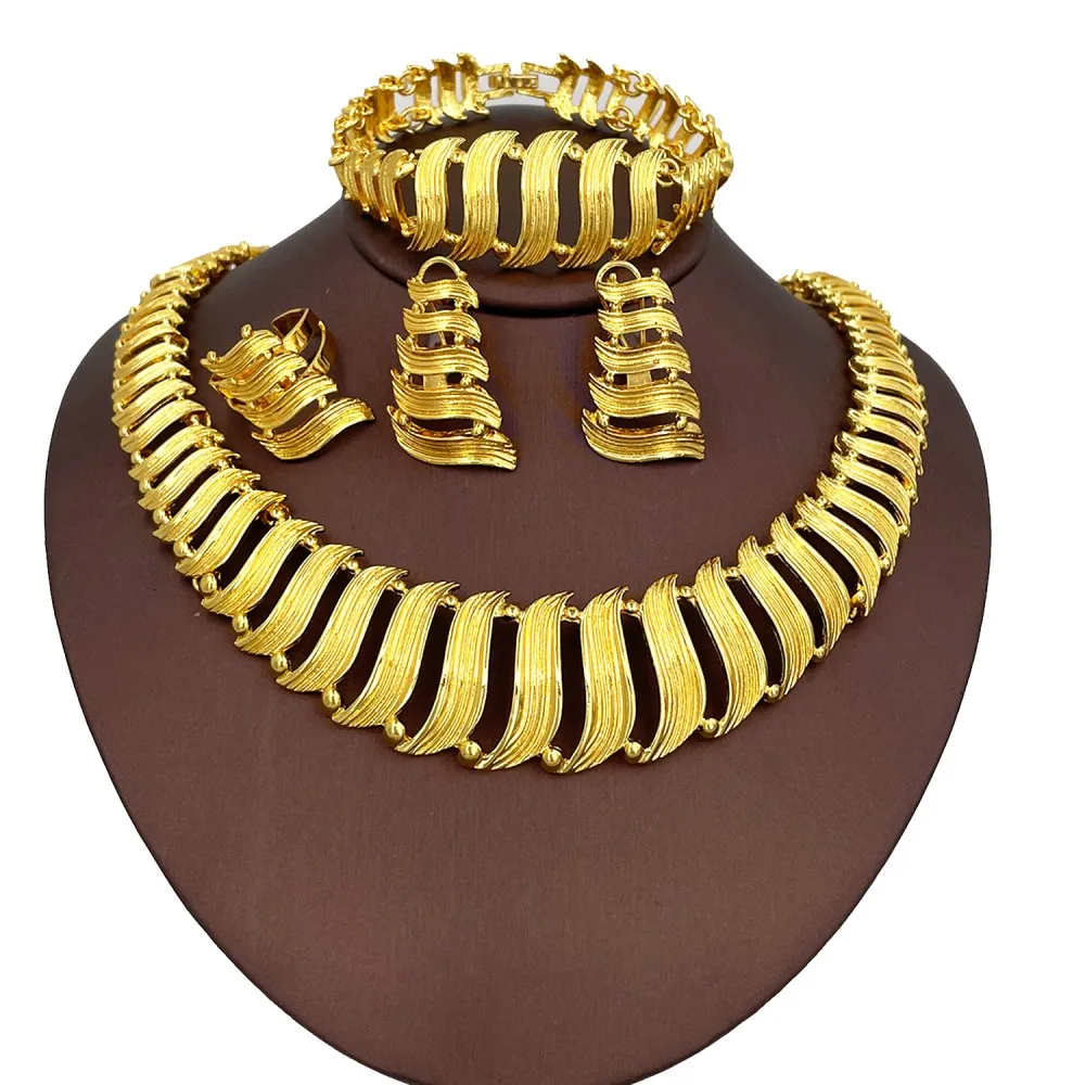 Africal Gold Color Big Necklace Set For Women Wedding Jewellry Accessories Design Bracelet Earring Ring Set 2025 Trendy New
Africal Gold Color Big Necklace Set For Women Wedding Jewellry Accessories Design Bracelet Earring Ring Set 2025 Trendy New
