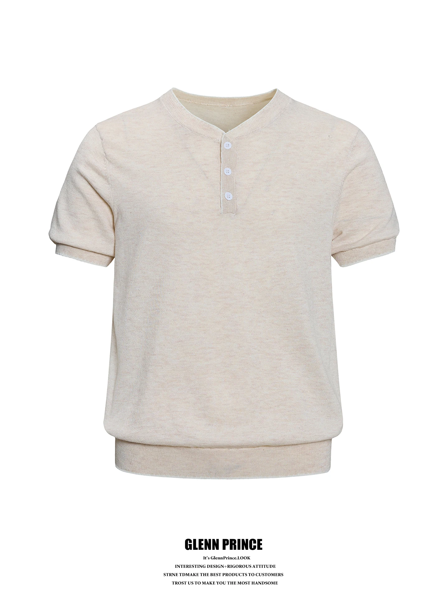 Wool Blend Knitted Short Sleeve T-Shirt Men's Summer Cool Feeling Henry Collar Light Weight Breathable Casual Top
Wool Blend Knitted Short Sleeve T-Shirt Men's Summer Cool Feeling Henry Collar Light Weight Breathable Casual Top