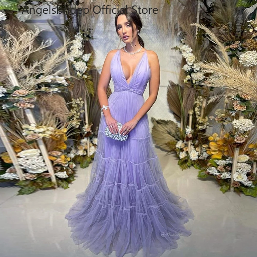 Angelsbridep Purple Mermaid Evening Dresses Skirt Ruched Tulle V-neck Spaghetti Straps Prom Gowns Floor Length Vestidos De Gala
Angelsbridep Purple Mermaid Evening Dresses Skirt Ruched Tulle V-neck Spaghetti Straps Prom Gowns Floor Length Vestidos De Gala