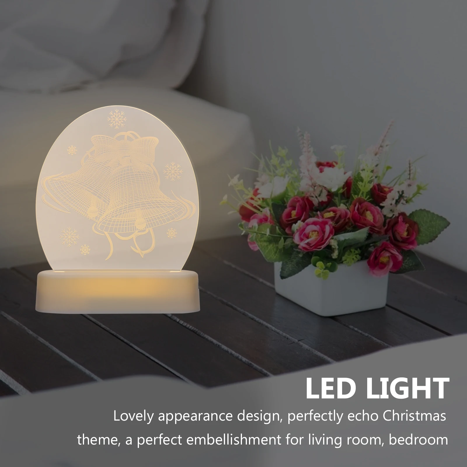 Christmas Bell Lights Tabletop Ambient Desktop Night Operated Lamp Bedside USB Charging
Christmas Bell Lights Tabletop Ambient Desktop Night Operated Lamp Bedside USB Charging