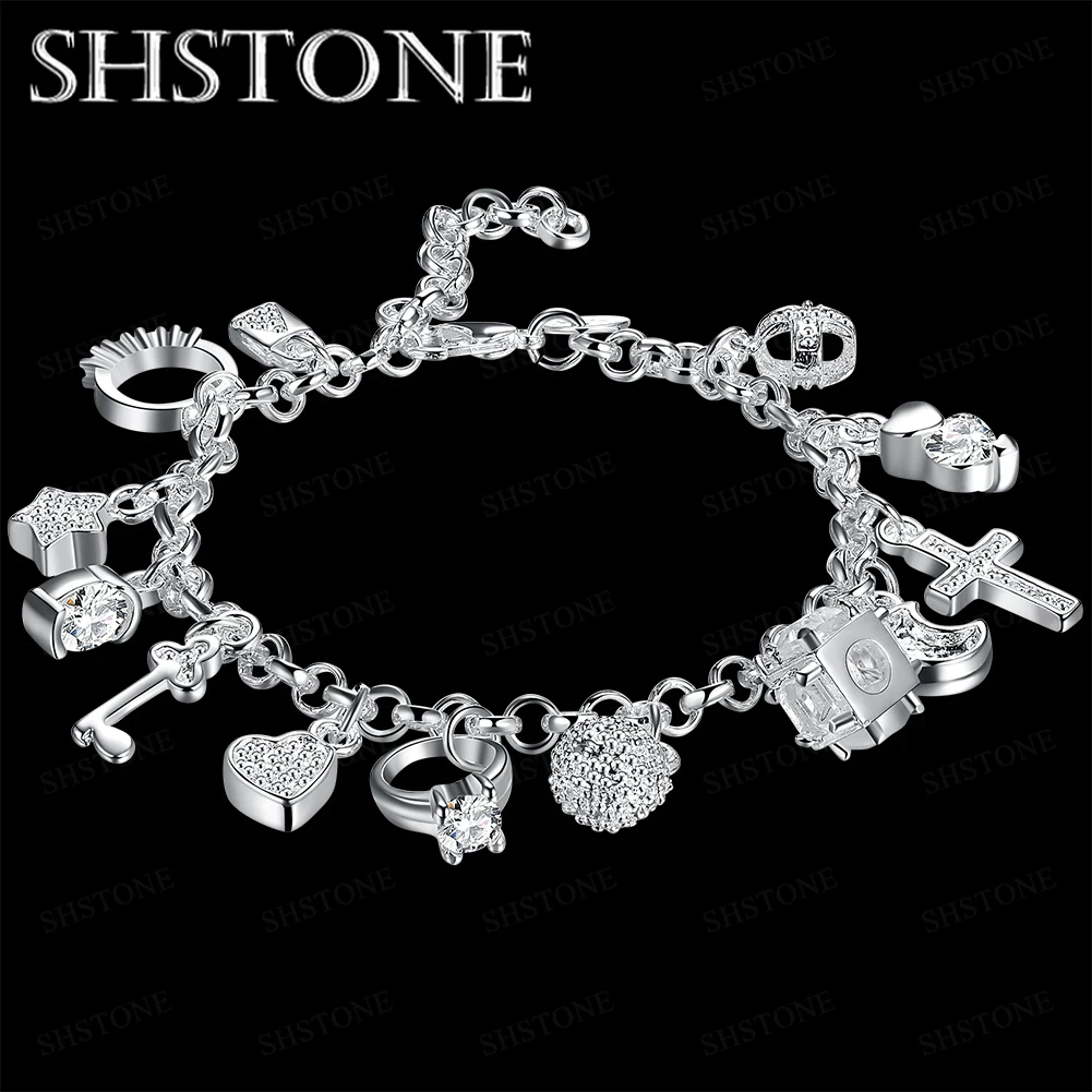 Hot Street Fashion 925 Sterling Silver Fine Zircon Heart Key Pendant Bracelet for Woman Party Gifts Wedding Accessories Jewelry
Hot Street Fashion 925 Sterling Silver Fine Zircon Heart Key Pendant Bracelet for Woman Party Gifts Wedding Accessories Jewelry