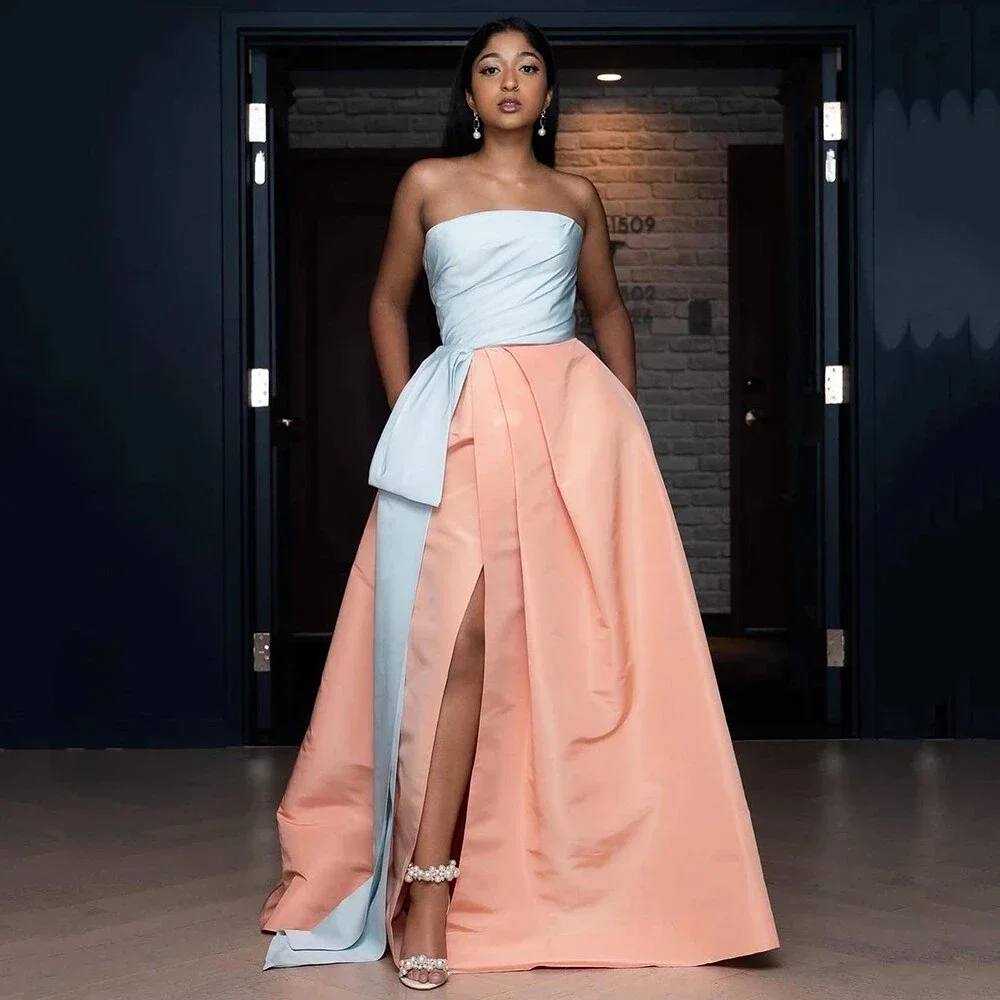 Customized Prom Dresses Simple Strapless A-Line Ruched Satin Formal Occasion Gown vestidos baratos con envíos gratis فستان سهره
Customized Prom Dresses Simple Strapless A-Line Ruched Satin Formal Occasion Gown vestidos baratos con envíos gratis فستان سهره