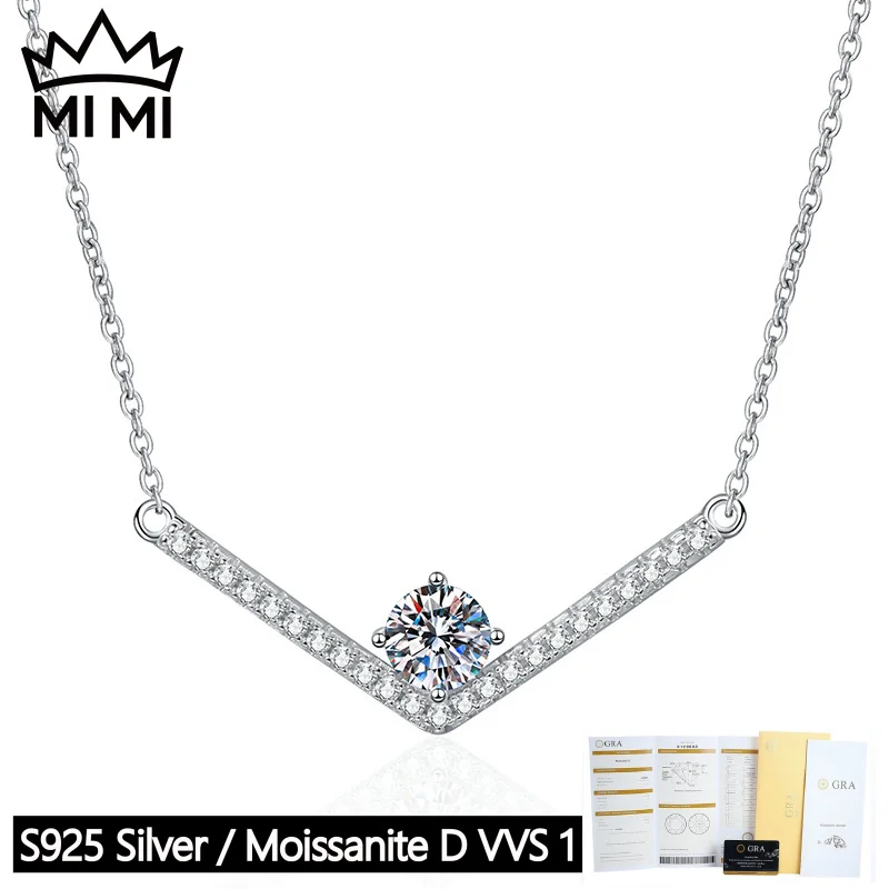 MI MI 925 Sterling Silver 1CT GRA Certified D Color V-Shaped Letter Full-Pavé Collarbone Necklace Women's Luxury with Gift Box
MI MI 925 Sterling Silver 1CT GRA Certified D Color V-Shaped Letter Full-Pavé Collarbone Necklace Women's Luxury with Gift Box