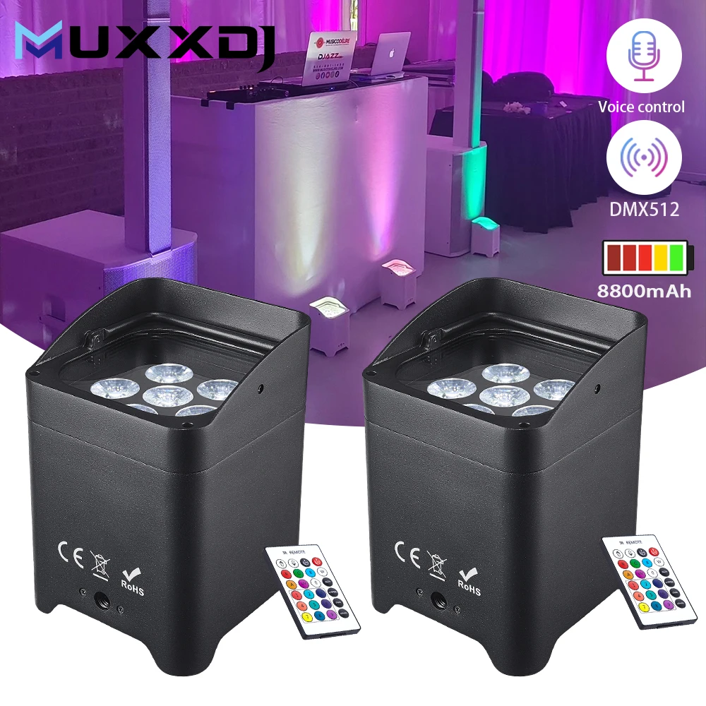 MUXXDJ 6x18W RGBWA UV 6in1 Ht-s618 Wireless Battery Powered LED Uplights Wifi DMX APP For Dj Club Party Wedding
MUXXDJ 6x18W RGBWA UV 6in1 Ht-s618 Wireless Battery Powered LED Uplights Wifi DMX APP For Dj Club Party Wedding