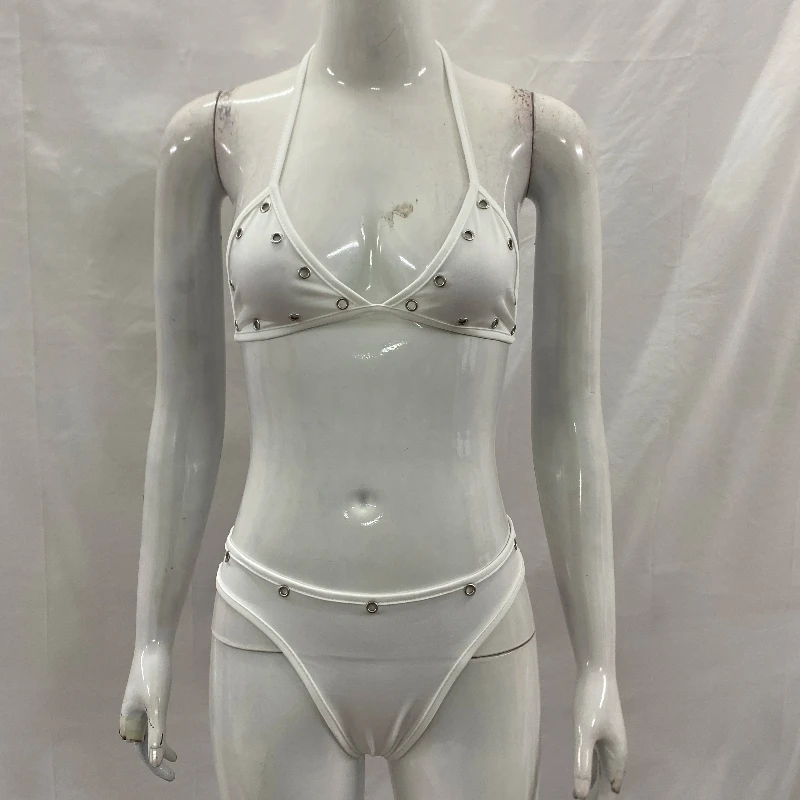 Rivet Decoration Casual Fashion Beach Holiday Split Bikini Suit Solid Color Simple Fashion American Summer Vest Briefs Two-Piece
Rivet Decoration Casual Fashion Beach Holiday Split Bikini Suit Solid Color Simple Fashion American Summer Vest Briefs Two-Piece