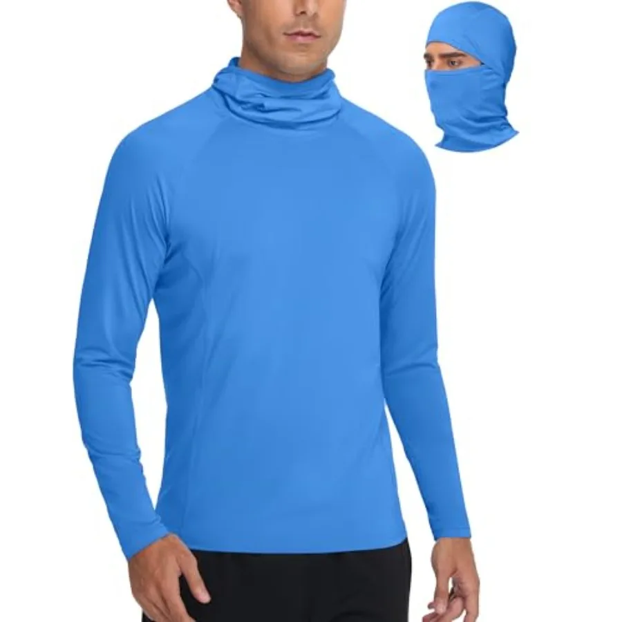Roadbox Men's UPF 50+ Sun Shirt Long Sleeve Fishing Hoodie, UV Protection Hooded Rash Guard with Mask for Hiking Running
Roadbox Men's UPF 50+ Sun Shirt Long Sleeve Fishing Hoodie, UV Protection Hooded Rash Guard with Mask for Hiking Running