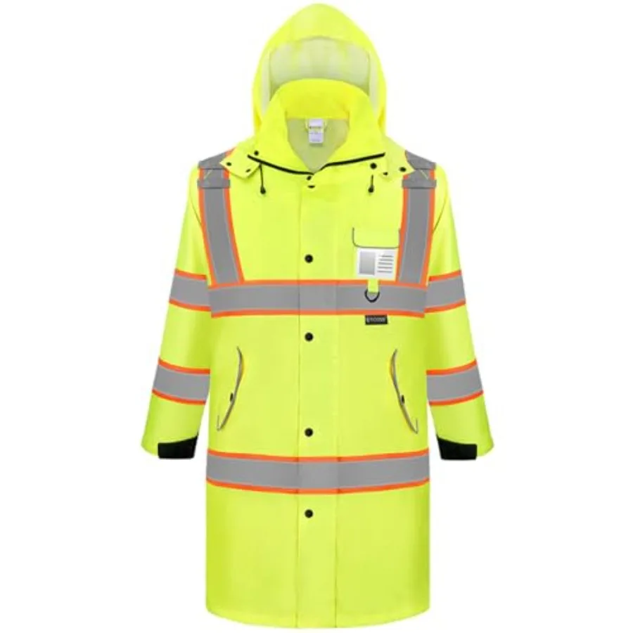 TICONN Reflective Rain Coat, Waterproof Hi Vis Safety Rain Jacket, Heavy Duty ANSI Class 3 High Visibility Trench Coat
TICONN Reflective Rain Coat, Waterproof Hi Vis Safety Rain Jacket, Heavy Duty ANSI Class 3 High Visibility Trench Coat