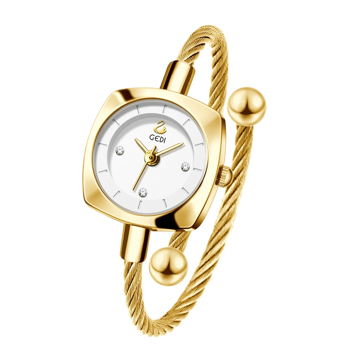 Stylish Gold Bangle Watch Minimalist Square Dial with Swan Perfect Elegant Accessory Watch for Women
Stylish Gold Bangle Watch Minimalist Square Dial with Swan Perfect Elegant Accessory Watch for Women