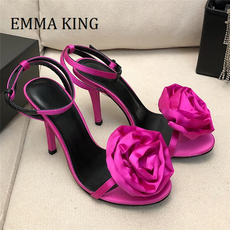 Women Rose Flower Silk Sandals Sexy Peep Toe 90mm Stilettos Heels Sandals Ladies Ankle Buckle Shoes Elegant Wedding Party Shoes
Women Rose Flower Silk Sandals Sexy Peep Toe 90mm Stilettos Heels Sandals Ladies Ankle Buckle Shoes Elegant Wedding Party Shoes