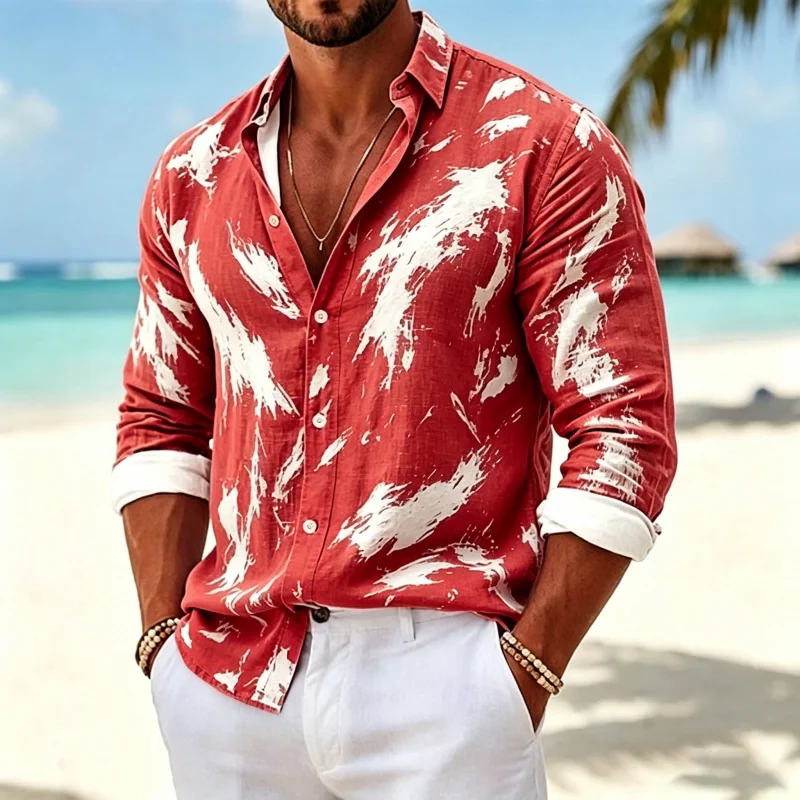Men's shirt, personalized white graffiti printed long sleeved shirt, vacation casual business top, street fashion casual shirt
Men's shirt, personalized white graffiti printed long sleeved shirt, vacation casual business top, street fashion casual shirt