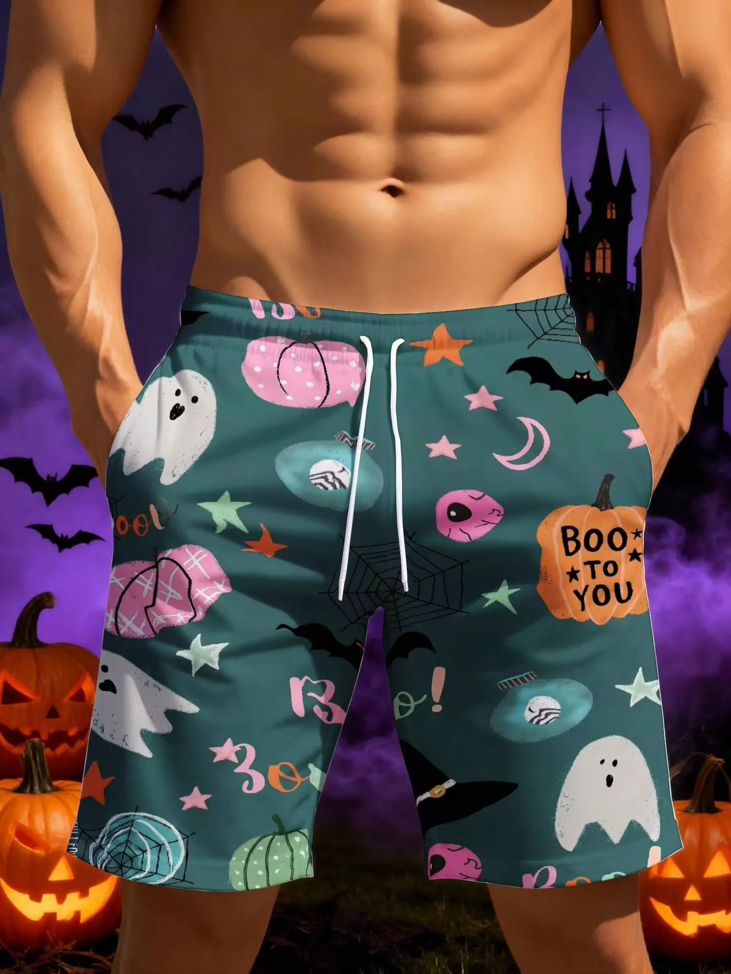 Men's Beach Shorts Halloween Costume Ghost Pumpkin Bat Star Moon Pattern 3D Print,Fashion Vacation Casual,Lightweight Comfortable,
Men's Beach Shorts Halloween Costume Ghost Pumpkin Bat Star Moon Pattern 3D Print,Fashion Vacation Casual,Lightweight Comfortable,