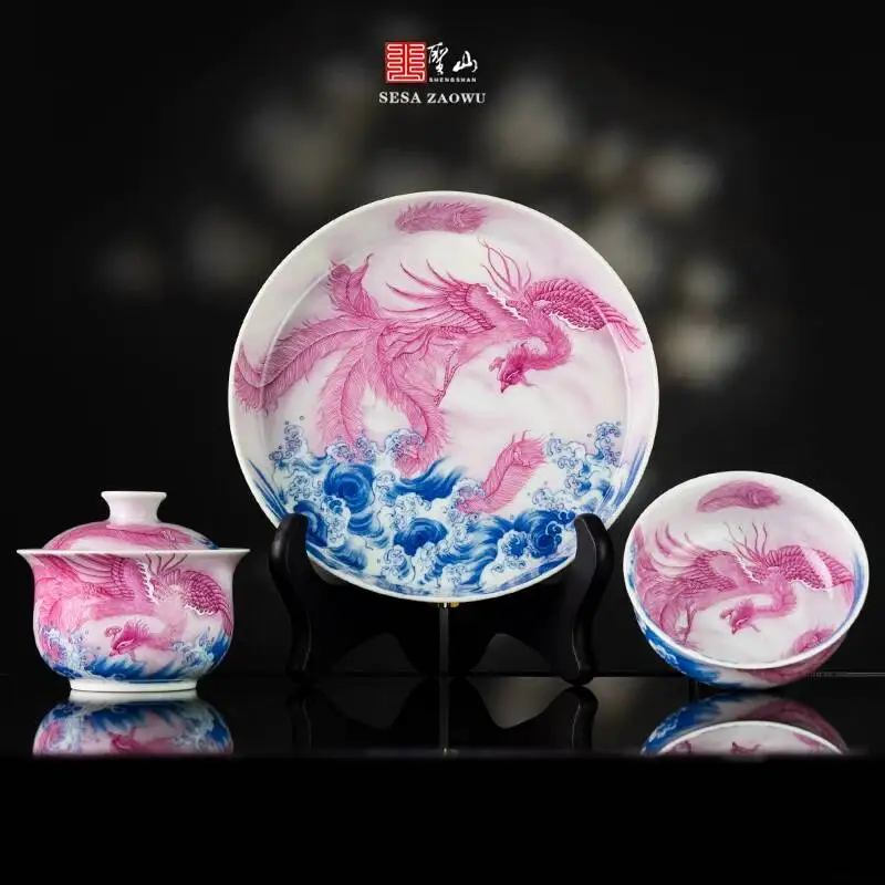 Holy Mountain Jingdezhen Hand-Painted Blue And White Pastel Gemstones Phoenix Seaside Handmade Ceramic Set Tea Covered Bowl
Holy Mountain Jingdezhen Hand-Painted Blue And White Pastel Gemstones Phoenix Seaside Handmade Ceramic Set Tea Covered Bowl