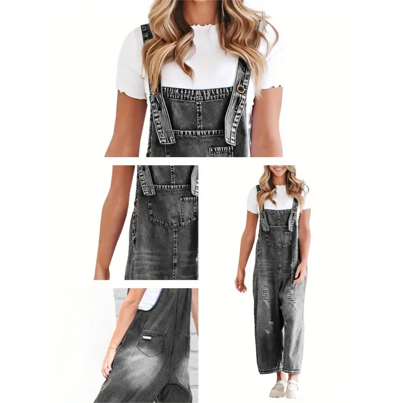 Ripped Denim Jumpsuit Women's Fashion Torn Overalls Cross-Border Style Spring 2026 Elasticity Various Types of Fabric
Ripped Denim Jumpsuit Women's Fashion Torn Overalls Cross-Border Style Spring 2026 Elasticity Various Types of Fabric