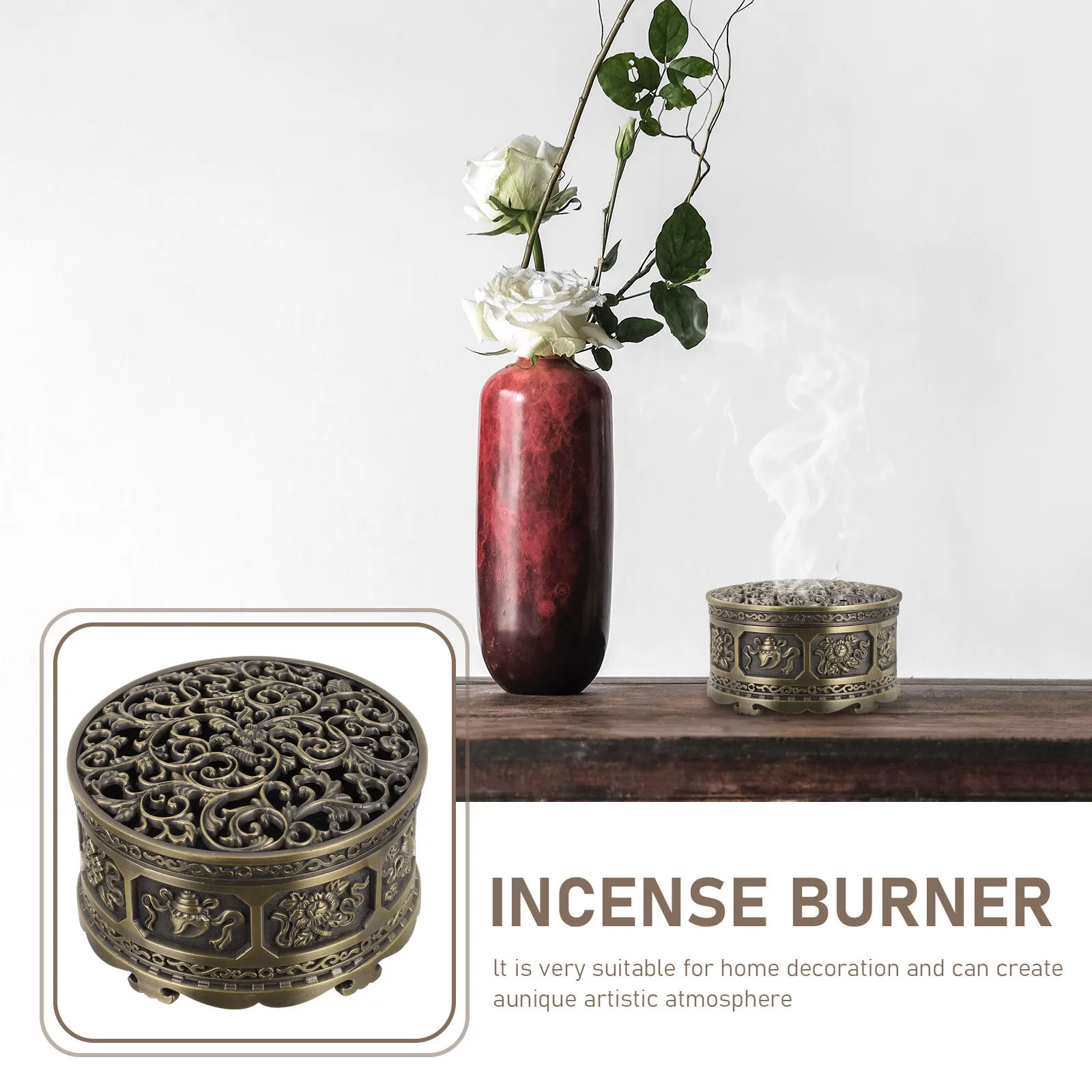 Incense Holder for Sticks Burner Ornaments Zinc Alloy Censer Vintage Meditation
Incense Holder for Sticks Burner Ornaments Zinc Alloy Censer Vintage Meditation