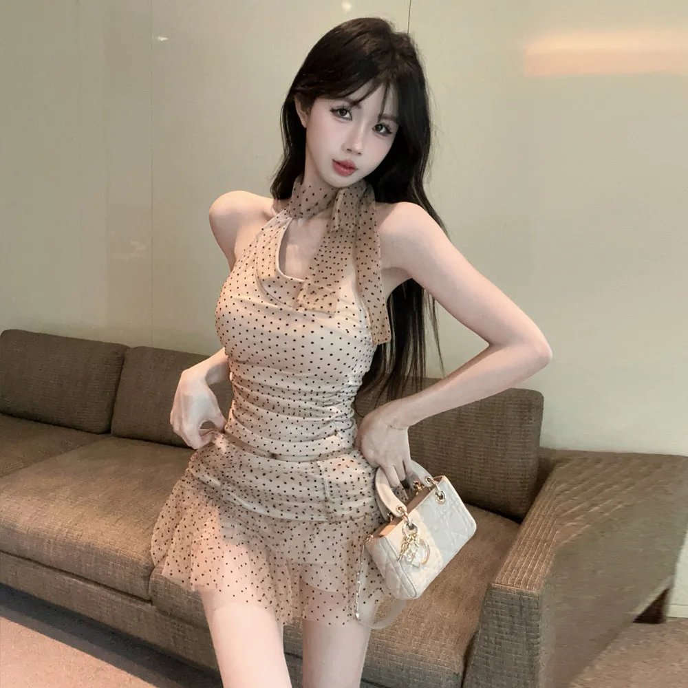 Trendy Polka Dot Mesh Neckline Vest And Skirt Set for Women Cross Border Fashionable Half Body Skirt Hanging Neck Design
Trendy Polka Dot Mesh Neckline Vest And Skirt Set for Women Cross Border Fashionable Half Body Skirt Hanging Neck Design