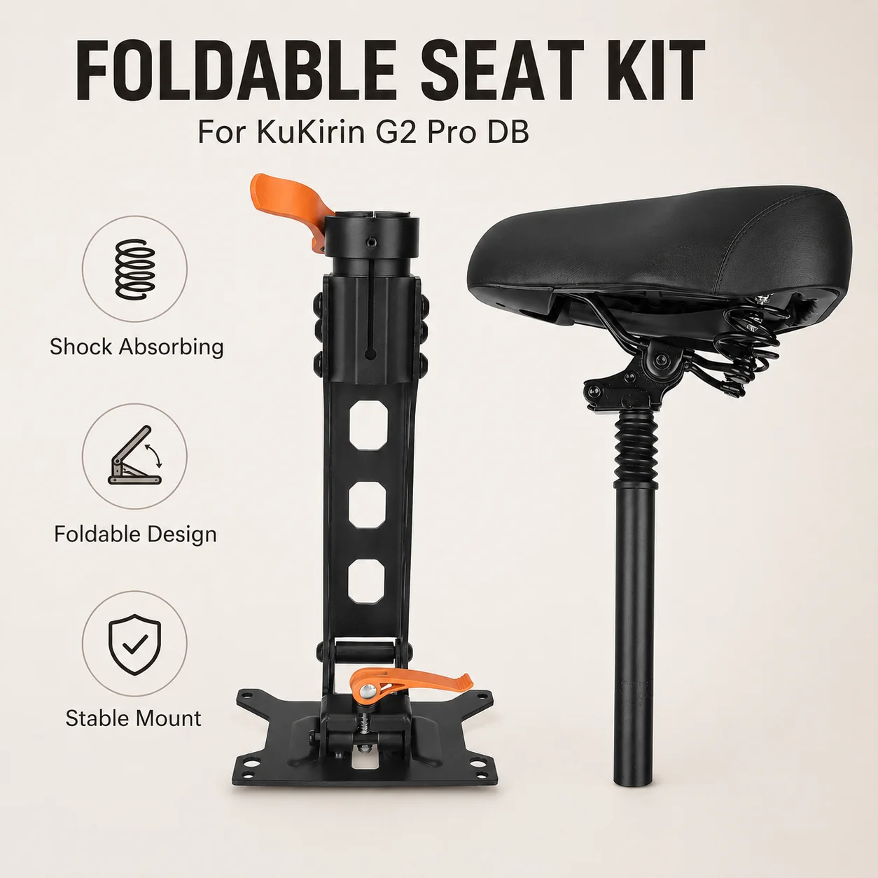 Foldable Shock Absorbing Seat Saddle Kit for KuKirin G2 Pro DB Electric Scooter Cushion Assembly Replacement Parts
Foldable Shock Absorbing Seat Saddle Kit for KuKirin G2 Pro DB Electric Scooter Cushion Assembly Replacement Parts