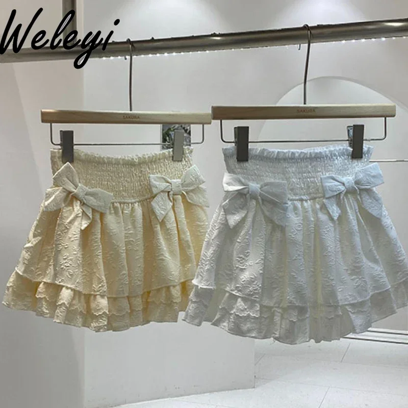 Jiraikei Sweet Women's White Bow Skirt 2024 Summer New Kawaii Solid Color Thin High-waisted A-line One Piece Skirts for Women
Jiraikei Sweet Women's White Bow Skirt 2024 Summer New Kawaii Solid Color Thin High-waisted A-line One Piece Skirts for Women