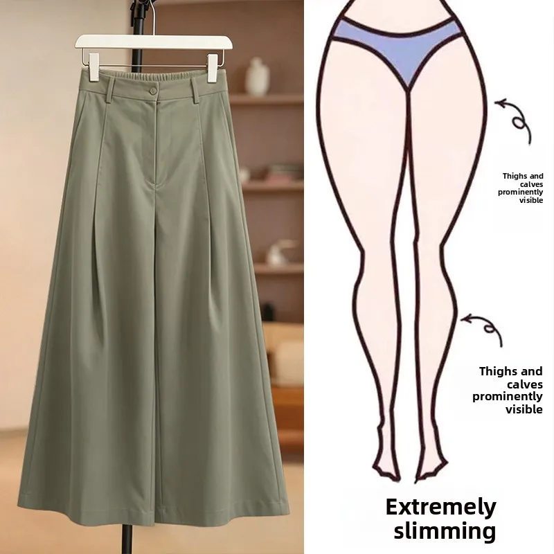 Summer Vintage Military Green plus Size Women's High Waist Slimming Casual Wide Leg Pants Commute Style Comfortable Fit
Summer Vintage Military Green plus Size Women's High Waist Slimming Casual Wide Leg Pants Commute Style Comfortable Fit