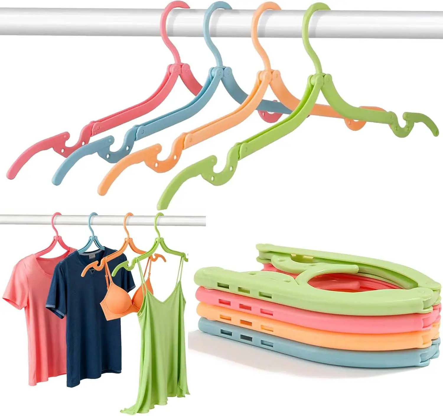 12 Pack Foldable Travel Hangers, Portable Plastic Clothes Hangers for Space Saving
12 Pack Foldable Travel Hangers, Portable Plastic Clothes Hangers for Space Saving