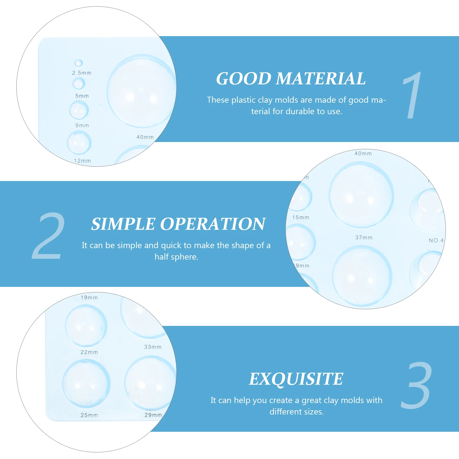 2Pcs Clay Craft Molds Sturdy Plastic Half Sphere Shaping Tools for DIY Art Projects and Flower Pot Design Clay Tools
2Pcs Clay Craft Molds Sturdy Plastic Half Sphere Shaping Tools for DIY Art Projects and Flower Pot Design Clay Tools