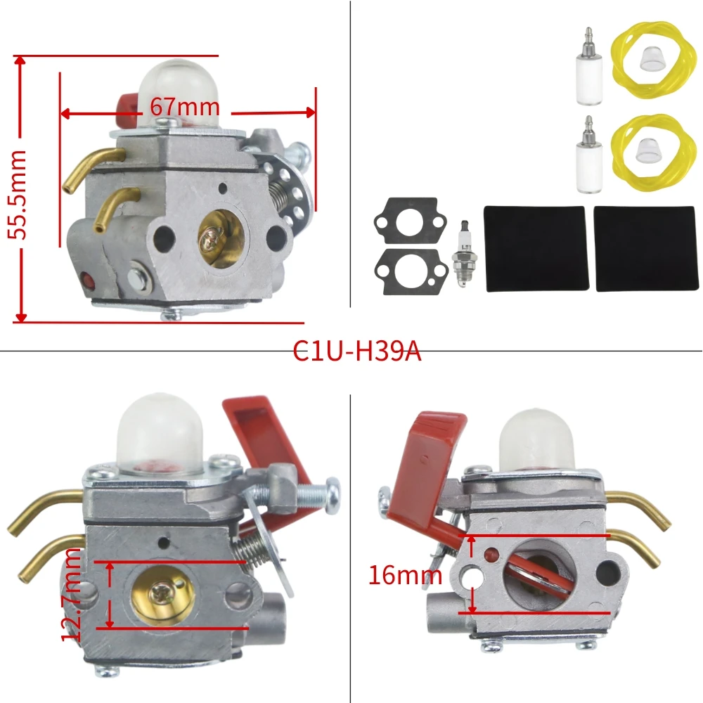 C1U-H39A Carburetor Complete Kit Fit UT33 600A Chainsaw With Gaskets Small Engine Garden Machinery Replacement Parts
C1U-H39A Carburetor Complete Kit Fit UT33 600A Chainsaw With Gaskets Small Engine Garden Machinery Replacement Parts