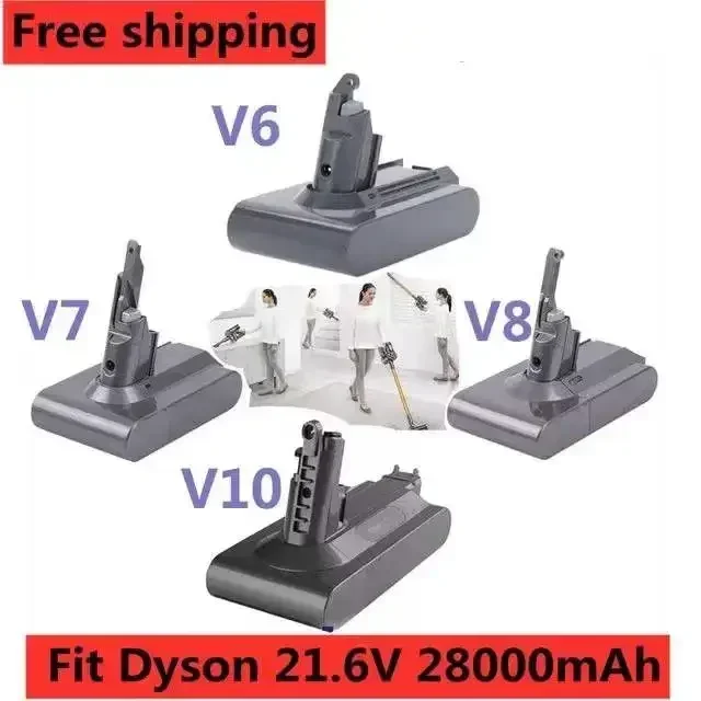 100% Original 21.6V 28000mAh Li-ion Battery for Dyson V6/V7/V8/V10 DC62 DC74 SV09 SV07 SV03 965874-02 Vacuum Cleaner Battery L30
100% Original 21.6V 28000mAh Li-ion Battery for Dyson V6/V7/V8/V10 DC62 DC74 SV09 SV07 SV03 965874-02 Vacuum Cleaner Battery L30