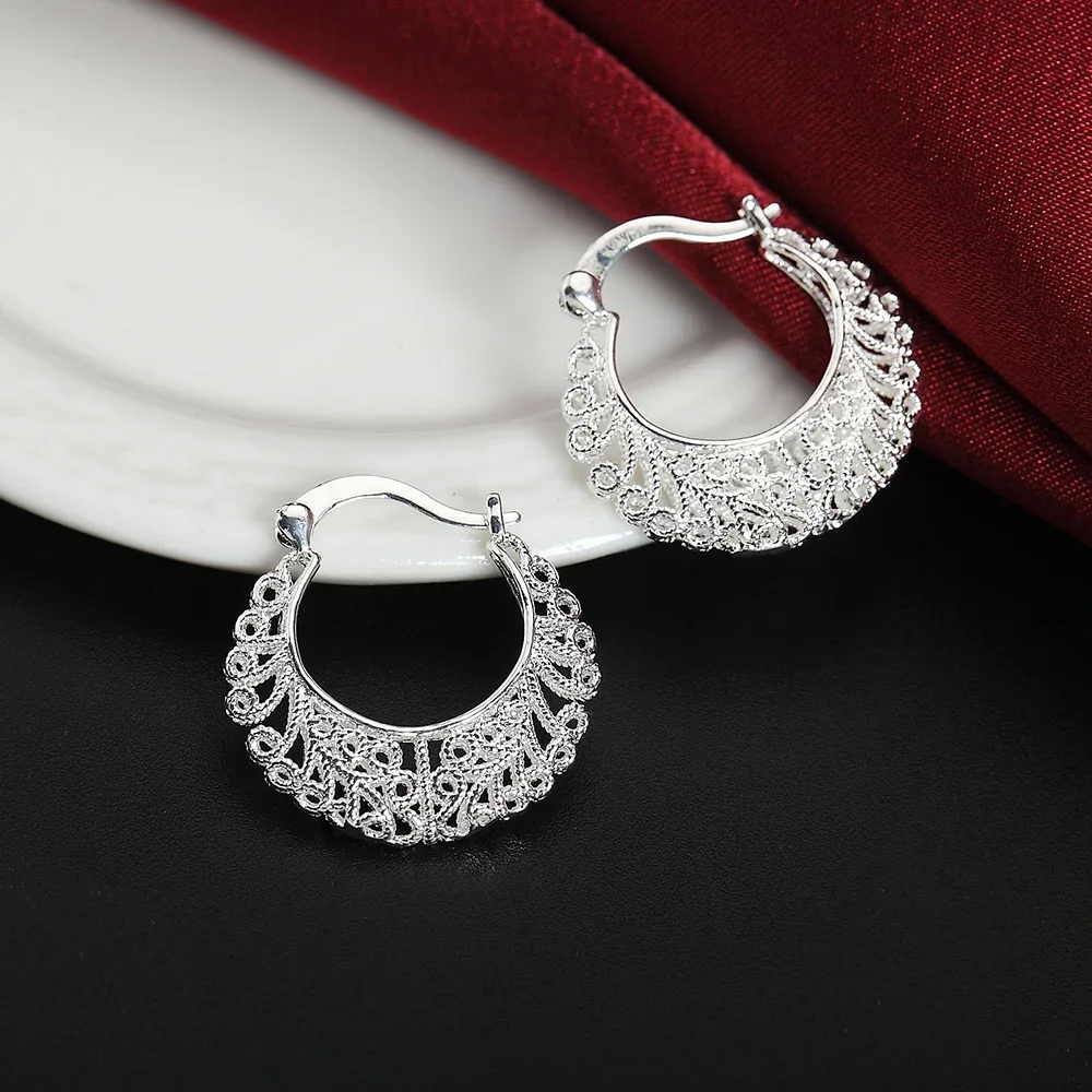 Hot Pretty 925 Sterling Silver Hollow Carved Drop Earrings for Women Retro Trend Party Jewelry Christmas Gifts Wedding
Hot Pretty 925 Sterling Silver Hollow Carved Drop Earrings for Women Retro Trend Party Jewelry Christmas Gifts Wedding