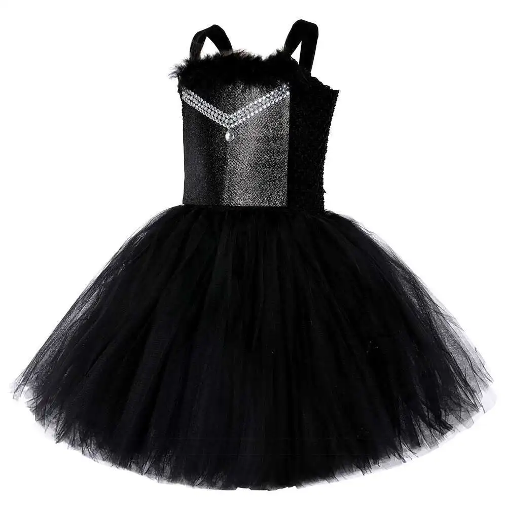 Solid Black Dark Angel Costumes for Girls Halloween Nightmare Tutu Dress with Feathers Wings Children Carnival Disguise Outfit
Solid Black Dark Angel Costumes for Girls Halloween Nightmare Tutu Dress with Feathers Wings Children Carnival Disguise Outfit