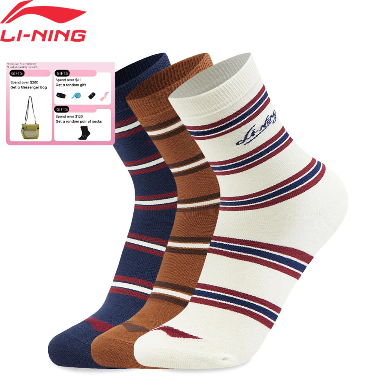 Li-Ning унисекс спортивный стиль 3 пары носков AT._BACTERIA 59,3% хлопок 36,9% полиэстер 3,8% эластиновая подкладка мужские и женские носки AWTV125
Li-Ning унисекс спортивный стиль 3 пары носков AT._BACTERIA 59,3% хлопок 36,9% полиэстер 3,8% эластиновая подкладка мужские и женские носки AWTV125