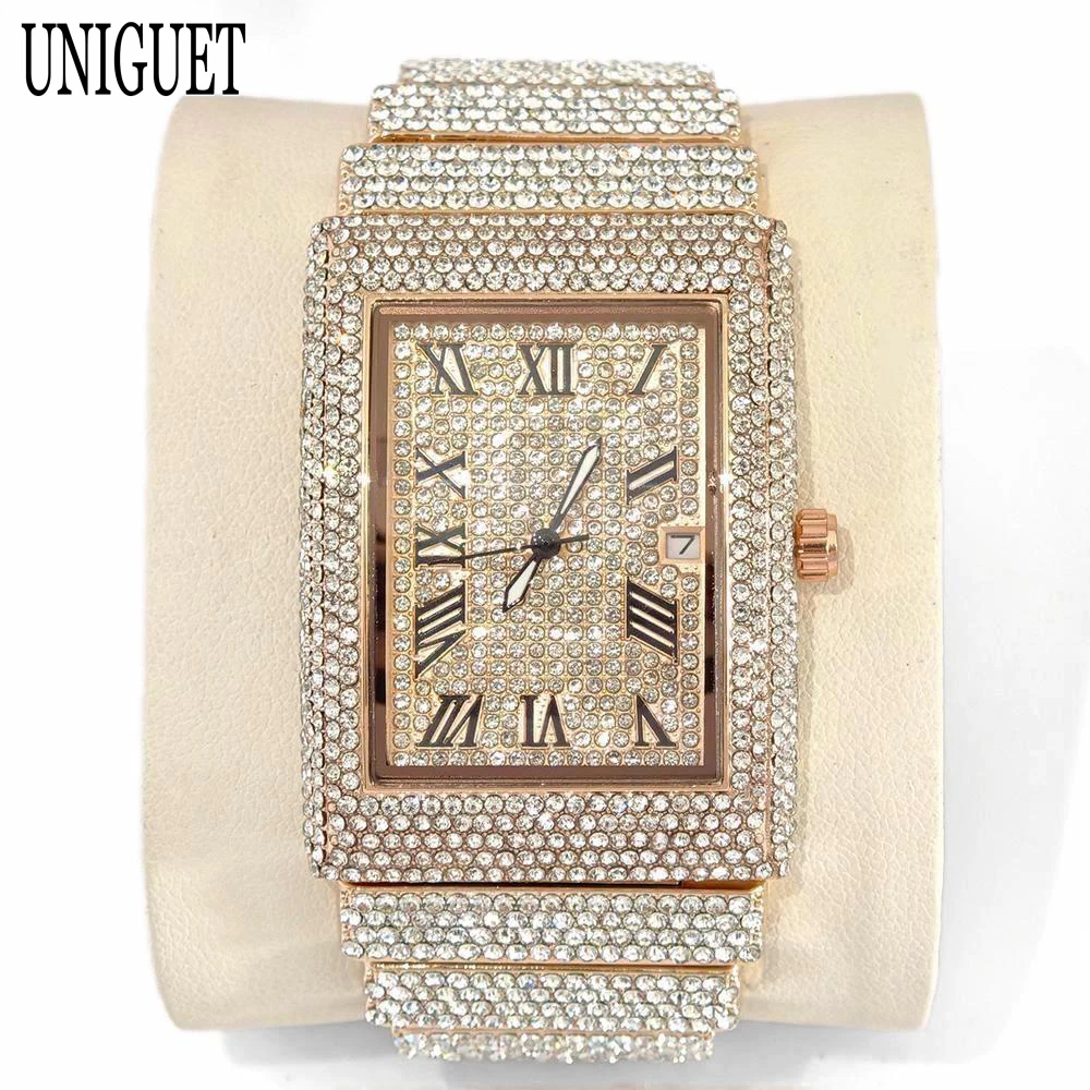 Hot Fashion Rose Watch For Men Brand UNIGUET Luxury Rectangle Watches Male Hip Hop Full Diamond Shiny Wristwatch Dropshipping
Hot Fashion Rose Watch For Men Brand UNIGUET Luxury Rectangle Watches Male Hip Hop Full Diamond Shiny Wristwatch Dropshipping