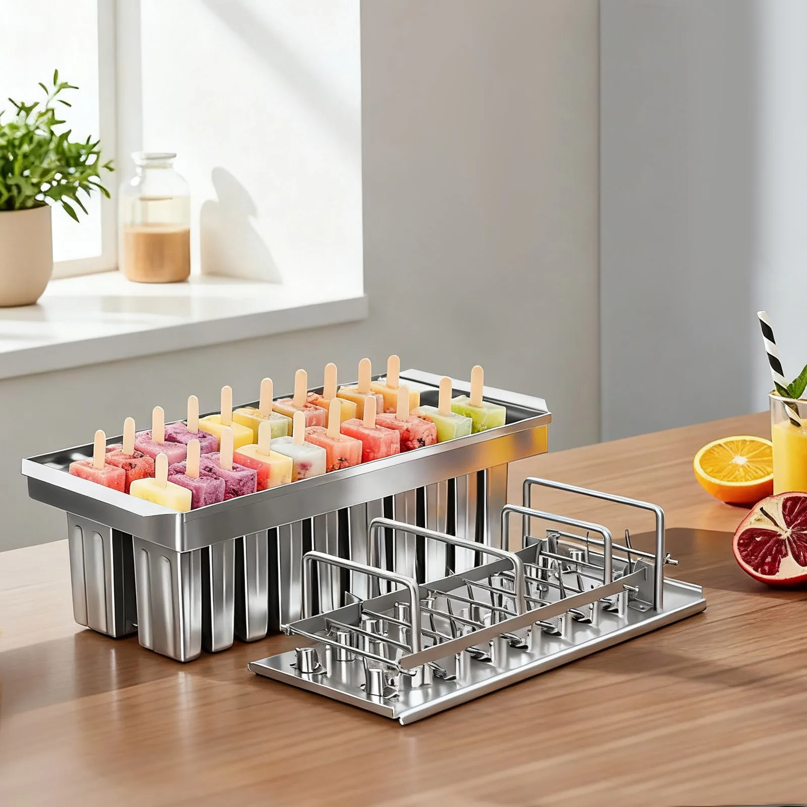 20Pcs Home Ice Cream DIY Molds Pop Lolly Ice Cream Stick Holder Mold Stainless Steel With 100* Sticks
20Pcs Home Ice Cream DIY Molds Pop Lolly Ice Cream Stick Holder Mold Stainless Steel With 100* Sticks