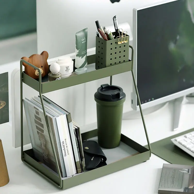 Dark Green Multifunctional Rack Desktop Multi-layer Storage Rack Cosmetics Storage Ins Style Living Room Countertop Storage
Dark Green Multifunctional Rack Desktop Multi-layer Storage Rack Cosmetics Storage Ins Style Living Room Countertop Storage