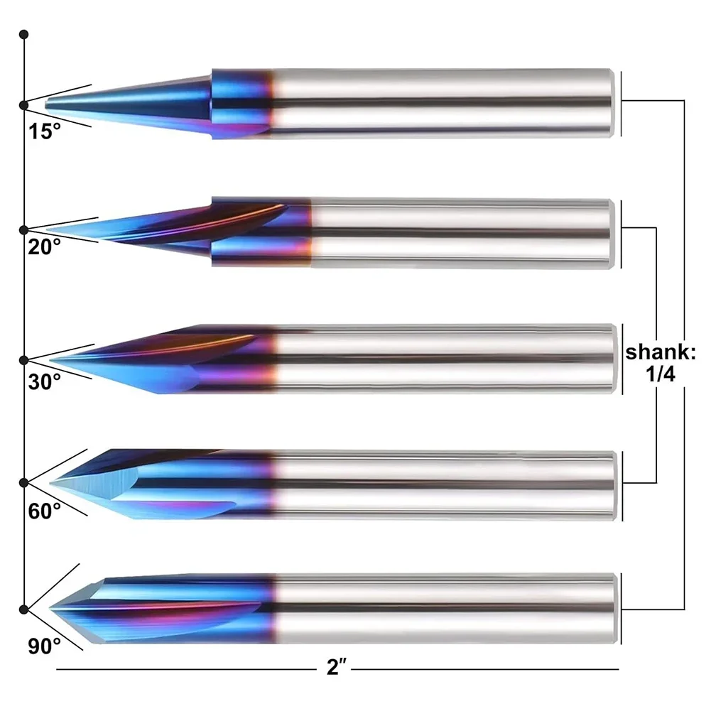 5Pcs CNC Wood Carving Router Bit Milling Cutter Steel 50.8*6.35mm For Chamfering Trimming Carving Woodworking Accessories
5Pcs CNC Wood Carving Router Bit Milling Cutter Steel 50.8*6.35mm For Chamfering Trimming Carving Woodworking Accessories