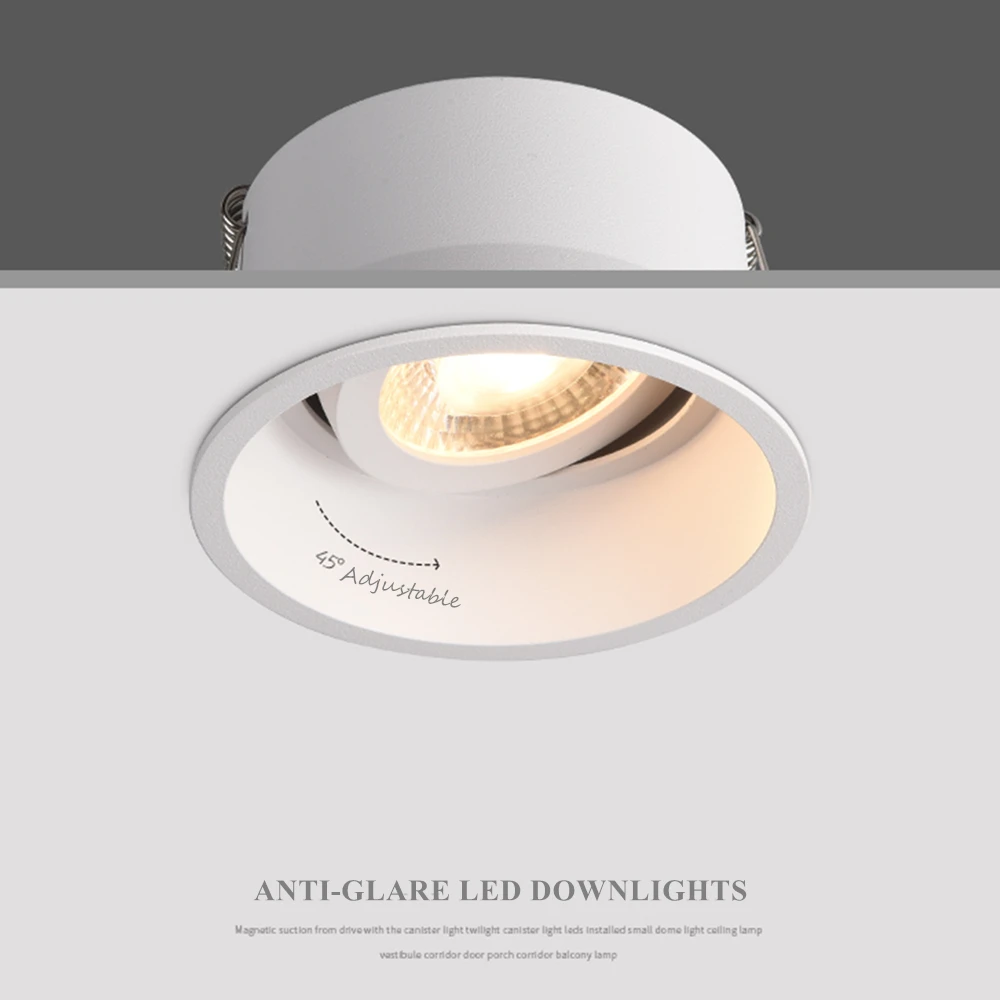 LED Recessed Downlight 5W 7W 12W Dimmable Deep Anti-Glare Adjustable Angle Led Spot For Indoor Living Room Bedroom Lamp
LED Recessed Downlight 5W 7W 12W Dimmable Deep Anti-Glare Adjustable Angle Led Spot For Indoor Living Room Bedroom Lamp