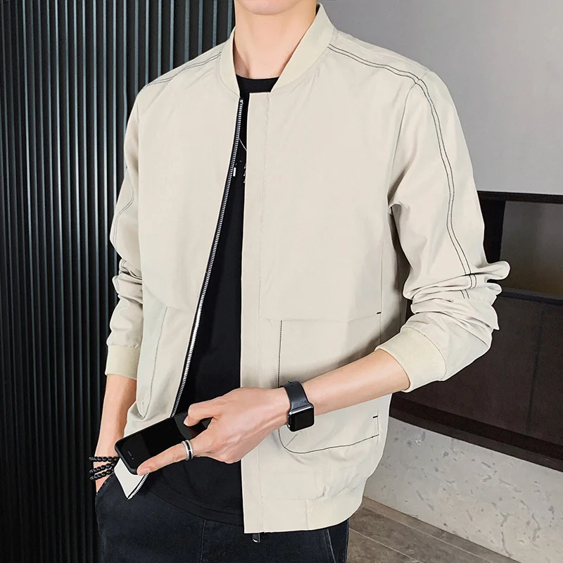 2024 New Autumn Men's Baseball Jackets Coat Bomber Jacket for Man Korean Style Casual Slim Fit Clothing Black Beige Outerwear
2024 New Autumn Men's Baseball Jackets Coat Bomber Jacket for Man Korean Style Casual Slim Fit Clothing Black Beige Outerwear