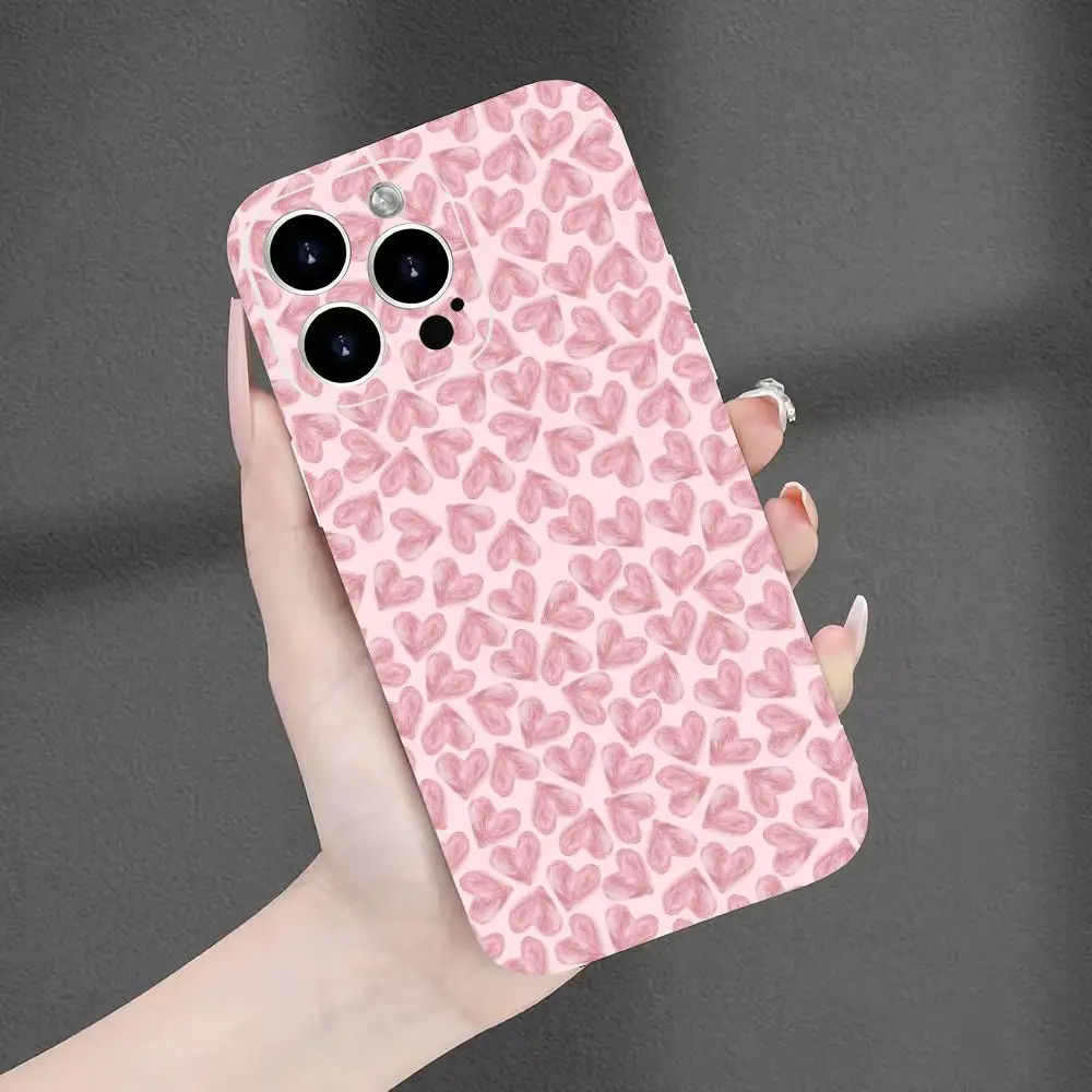 Pink heart-shaped design pattern phone case suitable for iPhone 17 16 15 14 13 12 11 Pro/Max/Plus anti drop frosted soft shell
Pink heart-shaped design pattern phone case suitable for iPhone 17 16 15 14 13 12 11 Pro/Max/Plus anti drop frosted soft shell