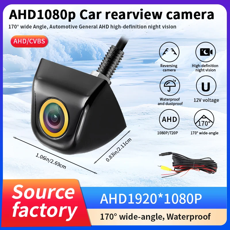 Car Rear View Camera AHD CVBS 1080P 170° Wide Angle Night Vision Waterproof Reverse Camera for Vehicle Parking Assistance
Car Rear View Camera AHD CVBS 1080P 170° Wide Angle Night Vision Waterproof Reverse Camera for Vehicle Parking Assistance