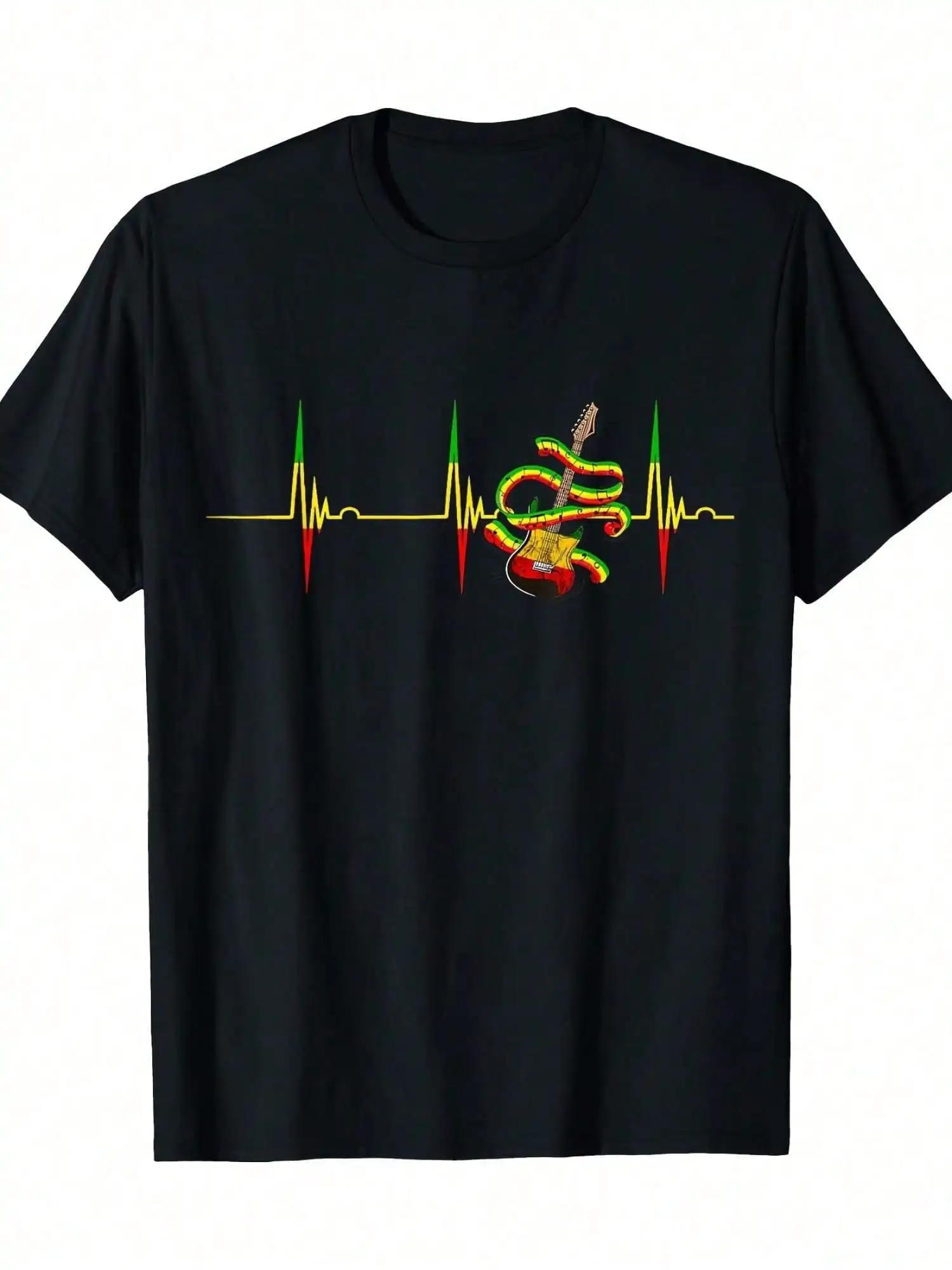 Men'S Reggae Rasta Heartbeat Graphic T-Shirt 100% Cotton, Short Sleeve, Black with Vibrant Green & | Jamaican Themed Appare
Men'S Reggae Rasta Heartbeat Graphic T-Shirt 100% Cotton, Short Sleeve, Black with Vibrant Green & | Jamaican Themed Appare