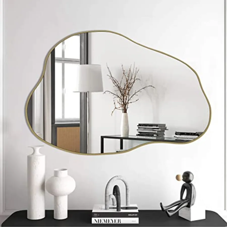 Gold Irregular Mirror, 30"x20.5" Cloud Shaped Mirrors, Asymmetrical Wall Mirror, Modern Abstract Frameless Mirrors for Living R
Gold Irregular Mirror, 30"x20.5" Cloud Shaped Mirrors, Asymmetrical Wall Mirror, Modern Abstract Frameless Mirrors for Living R