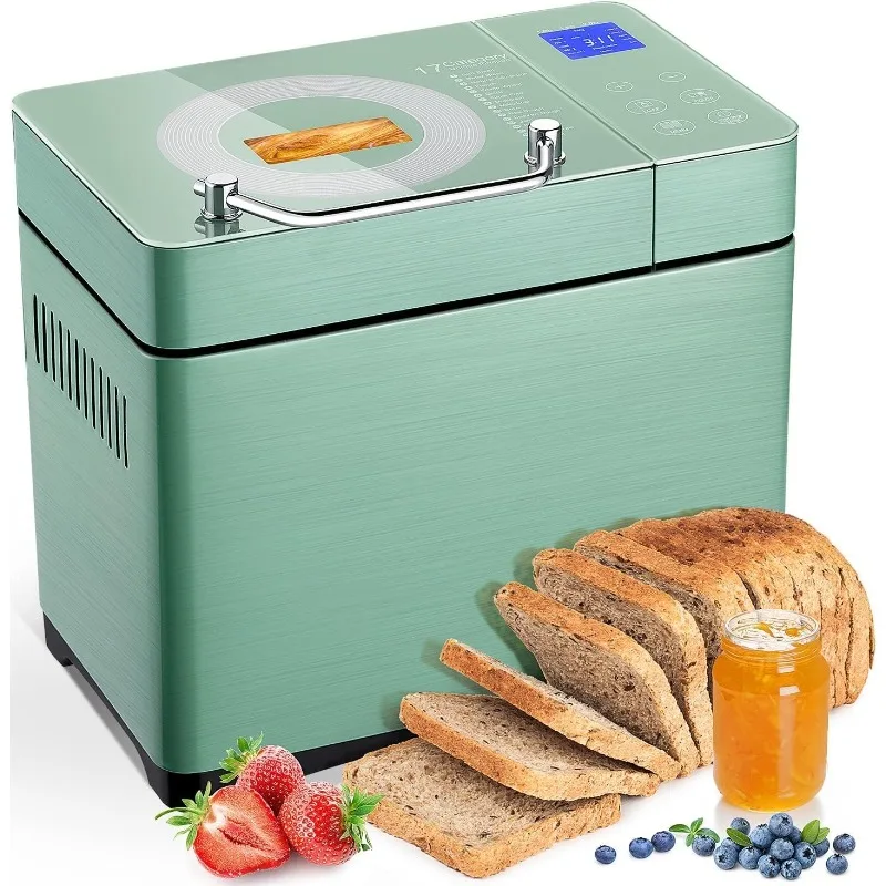 Larger Bread Maker Machine with Dual Heaters, 17-in-1 Bread Machine With Die-Cast Ceramic Pan & Auto Fruit Dispenser
Larger Bread Maker Machine with Dual Heaters, 17-in-1 Bread Machine With Die-Cast Ceramic Pan & Auto Fruit Dispenser