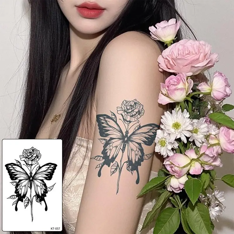 1 Sheet Waterproof Butterfly & Rose Temporary Tattoo Stickers - Realistic Black & White Body Art, 15-Day Long-Lasting
1 Sheet Waterproof Butterfly & Rose Temporary Tattoo Stickers - Realistic Black & White Body Art, 15-Day Long-Lasting