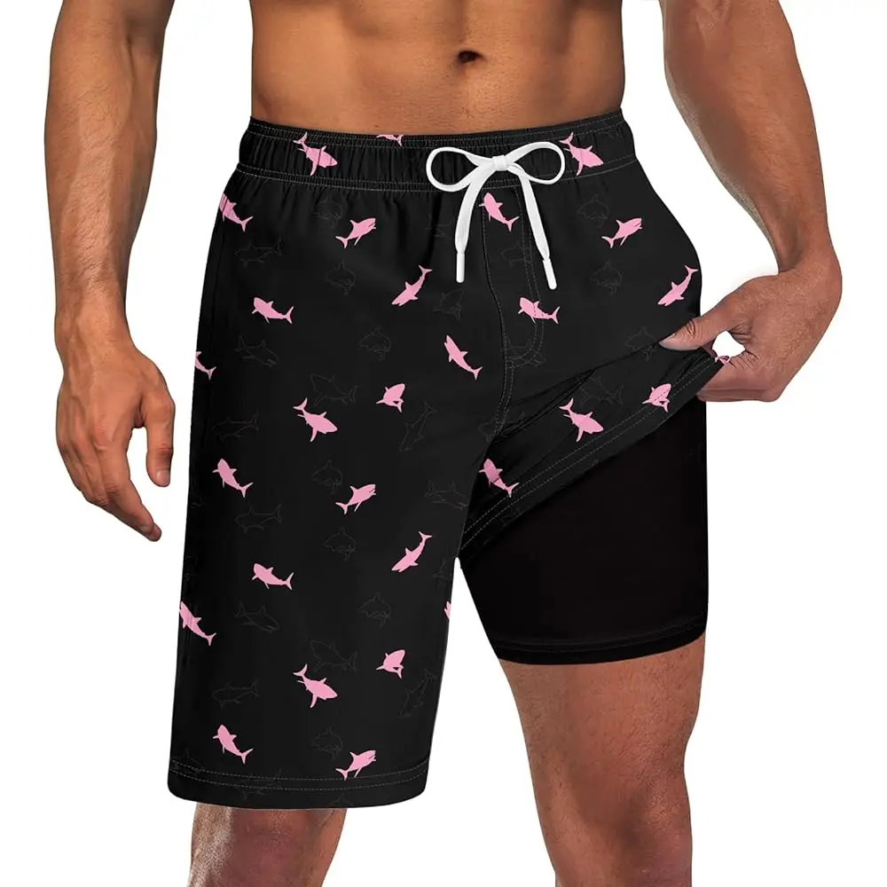 Men Swim Trunks with Compression Liner 9 Inch Long Board Shorts
Men Swim Trunks with Compression Liner 9 Inch Long Board Shorts
