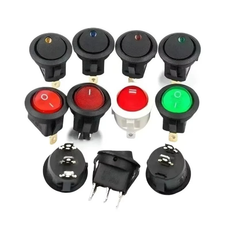 ON/OFF Round Rocker Toggle Switch 6A/250VAC 10A/125VAC Power Switch Cap with Plastic Push Button Switch 2PIN 3PIN LED Light
ON/OFF Round Rocker Toggle Switch 6A/250VAC 10A/125VAC Power Switch Cap with Plastic Push Button Switch 2PIN 3PIN LED Light