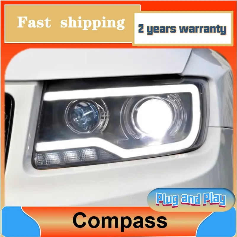 Car Styling for Jeep Compass Headlight 2011-2016 Compass Head Lamp DRL Turn Signal Low High Beam Projector Lens
Car Styling for Jeep Compass Headlight 2011-2016 Compass Head Lamp DRL Turn Signal Low High Beam Projector Lens