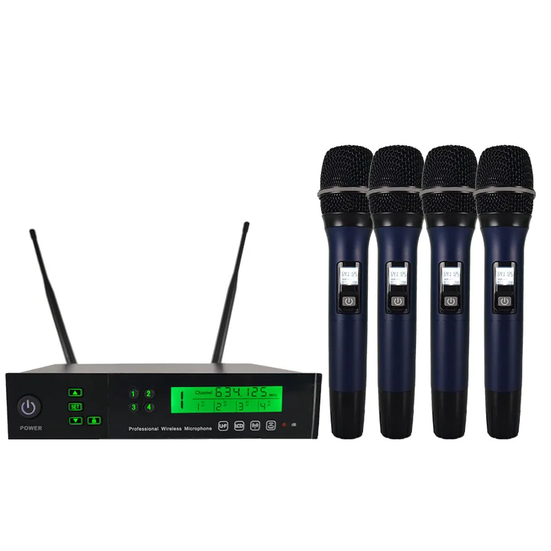 One-to-four green screen wireless microphone, small model infrared frequency matching performance microphone
One-to-four green screen wireless microphone, small model infrared frequency matching performance microphone