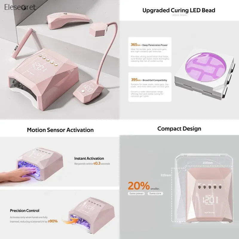【CHIMU HOME】Diamond Series UV LED Nail Lamp, 45 Bulbs 120W Rechargeable Automatic Sensor Nail Dryer for DIY Nail Art
【CHIMU HOME】Diamond Series UV LED Nail Lamp, 45 Bulbs 120W Rechargeable Automatic Sensor Nail Dryer for DIY Nail Art