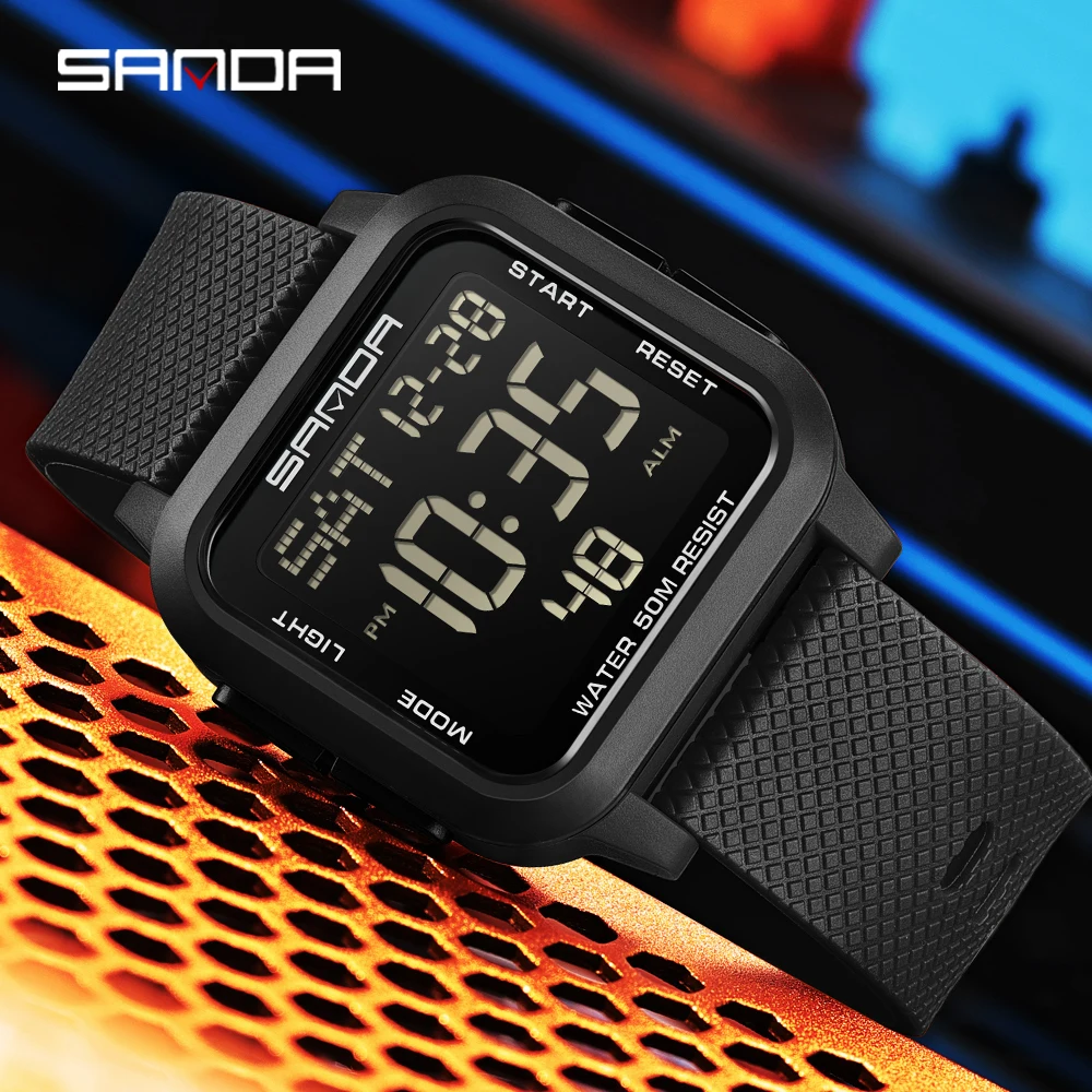 SANDA Outdoor Sports LED Digital Watch Men's Multi functional Timer Electronic Clock Calendar Alarm Clock Military Square Watch
SANDA Outdoor Sports LED Digital Watch Men's Multi functional Timer Electronic Clock Calendar Alarm Clock Military Square Watch