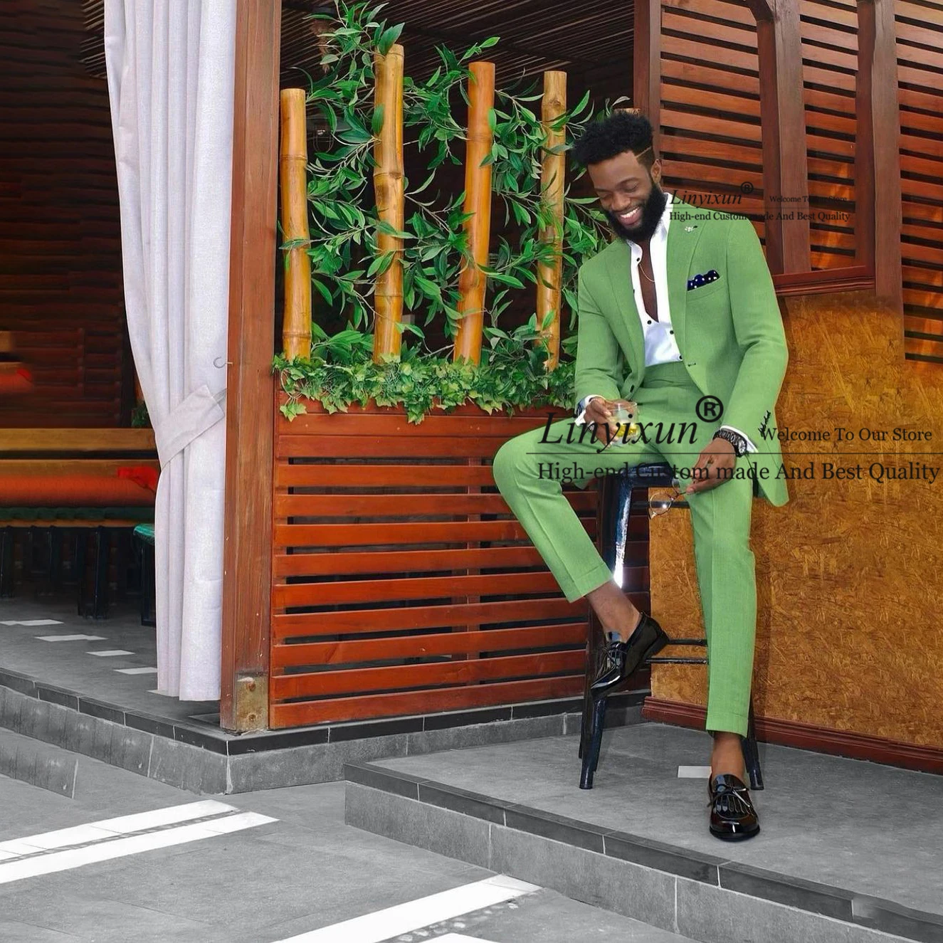Fashion Green Men Suits Slim Fit Wedding Groom Tuxedos 2 Piece Set Groomsmen Prom Dinner Blazer African Male Costume Homme
Fashion Green Men Suits Slim Fit Wedding Groom Tuxedos 2 Piece Set Groomsmen Prom Dinner Blazer African Male Costume Homme