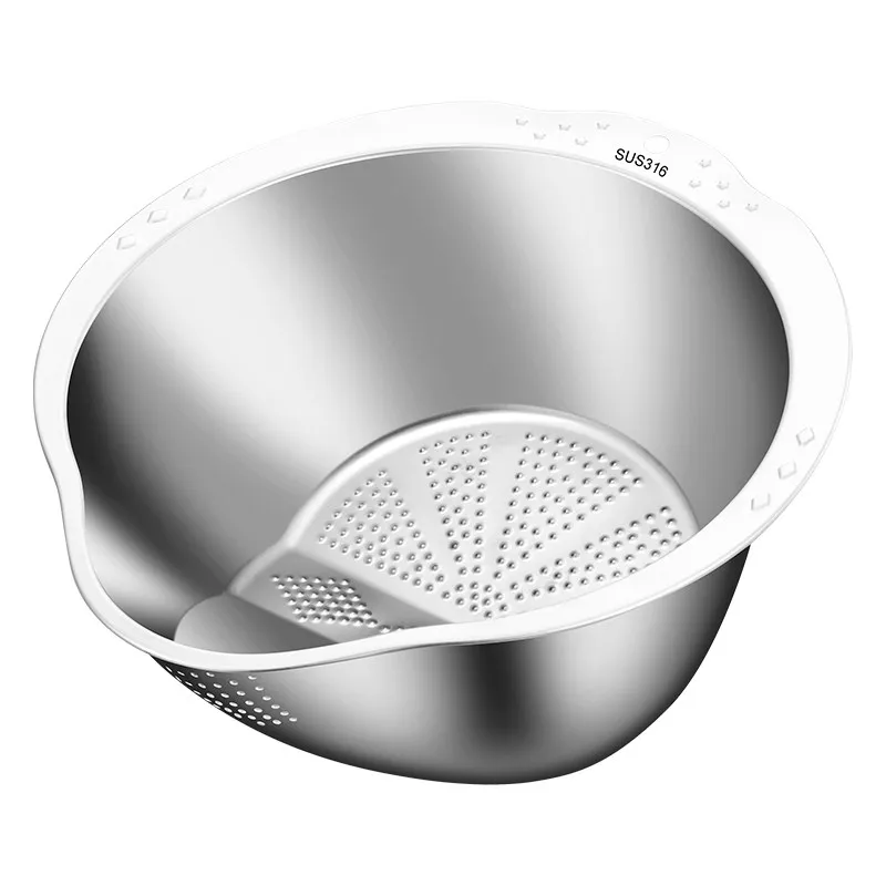 LMM stainless steel vegetable wash basin drain basket kitchen household rice washing artifact
LMM stainless steel vegetable wash basin drain basket kitchen household rice washing artifact